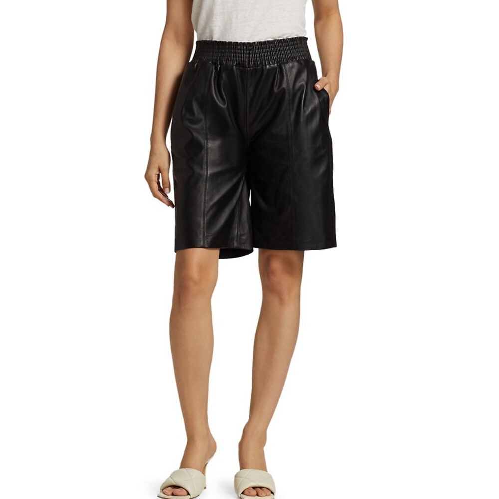 FRAME Basketball Leather Shorts NWOT size Small